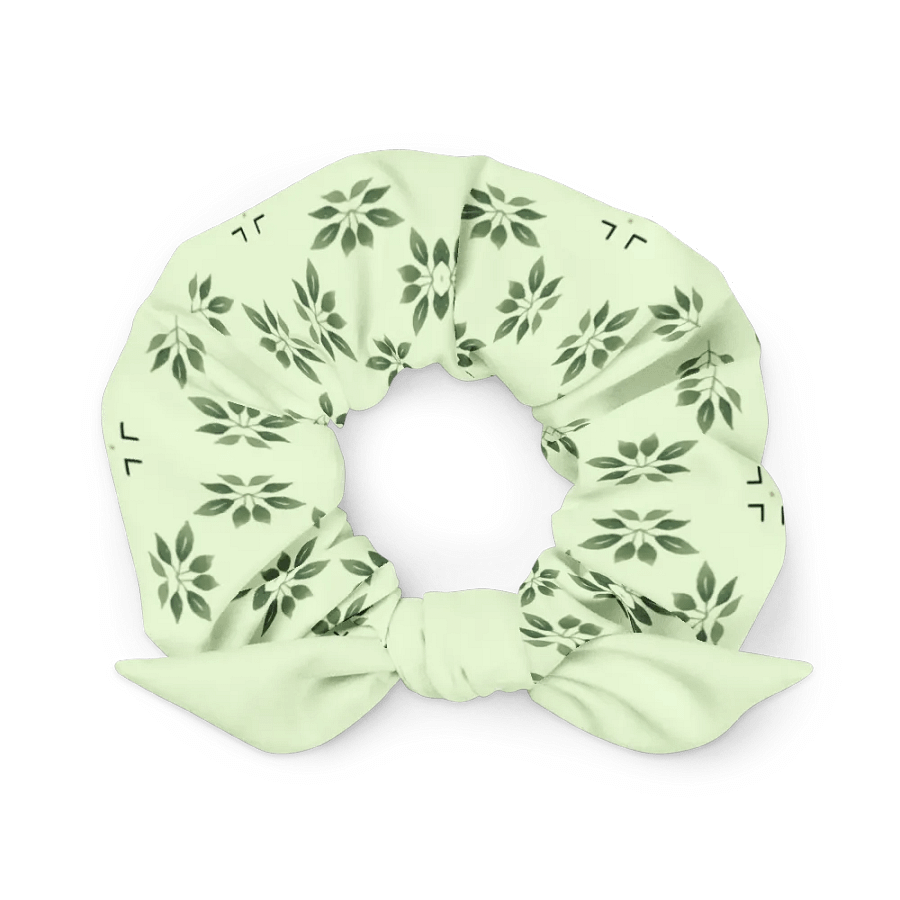 Light and Dark Green Patterned Scrunchie ~ Light Green Knot product image (1)