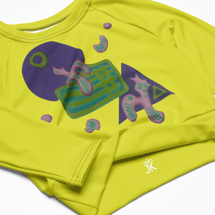 Shape Shenanigans Yellow Long Sleeve Crop Top product image (5)