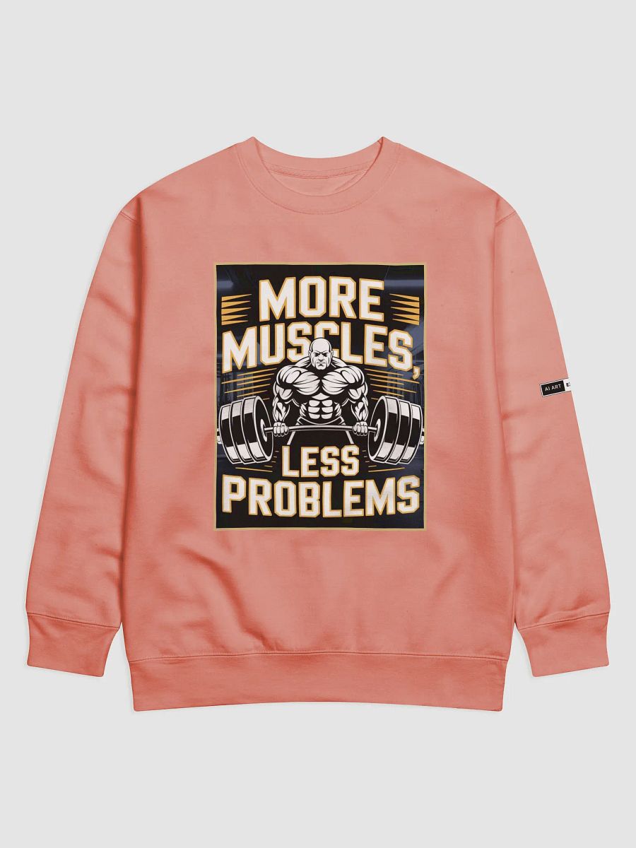 "MORE MUSCLES, LESS PROBLEMS" premium cotton sweatshirt product image (1)