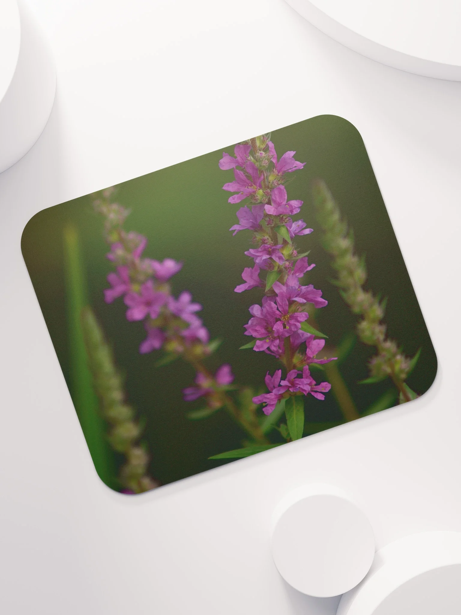 Mauspad - Violette Blüten vor dunklem Hintergrund product image (7)