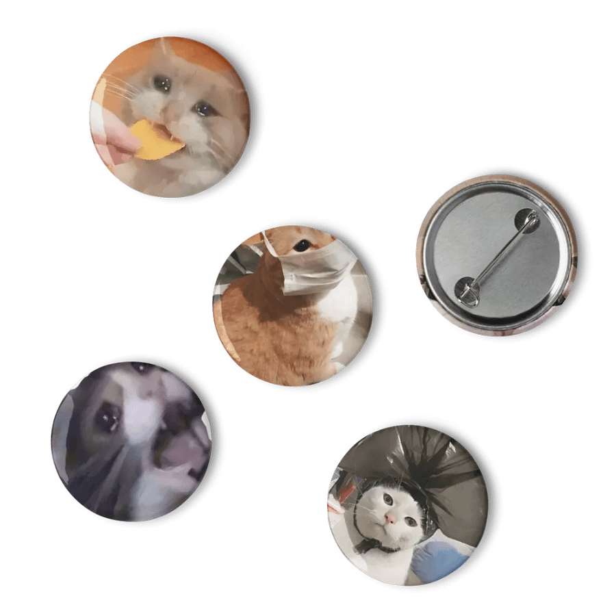Set of Pin Buttons: Meme Cats 34 product image (6)