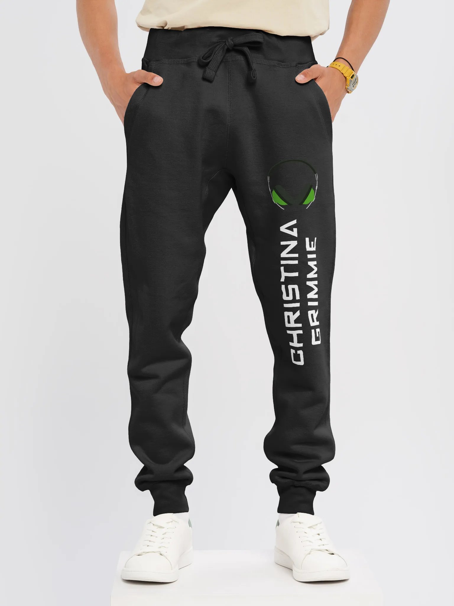 Green Headphones Joggers product image (1)