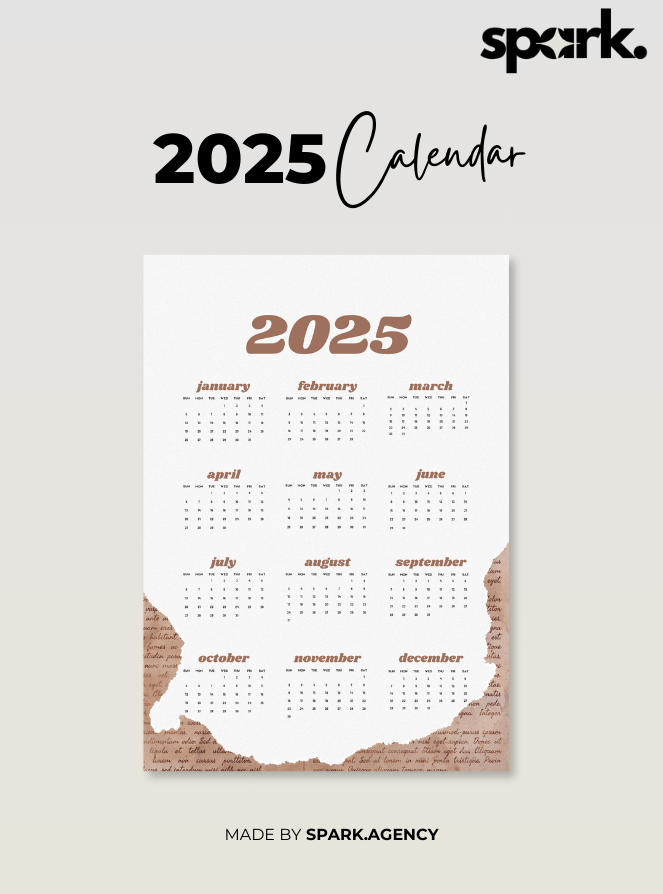 Vintage Printable Monthly 2025 Calendar Poster product image (1)