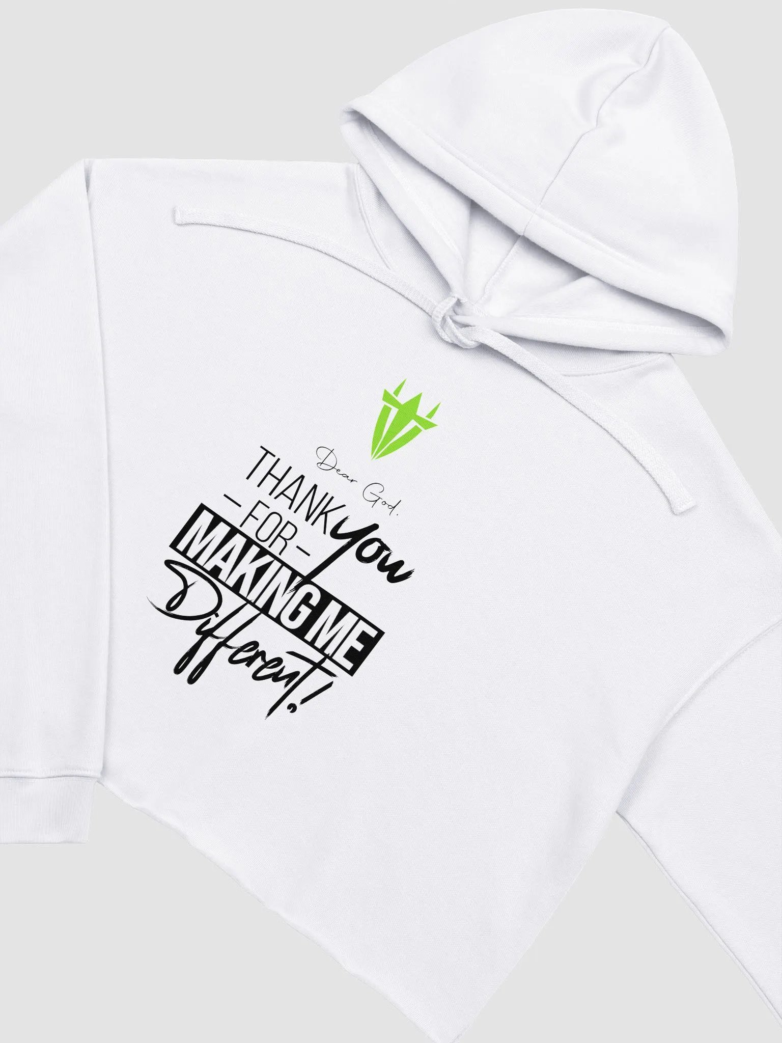 Dear God White Cropped Hoodie product image (3)