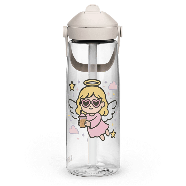 Heavenly Hydration Flip Straw Water Bottle White product image (1)