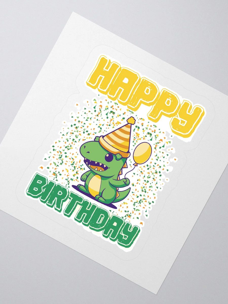 Happy Birthday (Cute Dinosaur With Balloon) Sticker product image (2)
