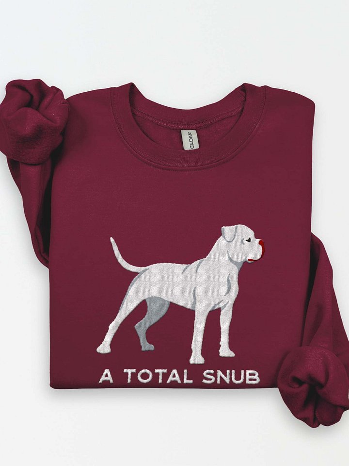 A Total Snub Sweatshirt (Embroidered) of an American Bulldog(White) product image (1)