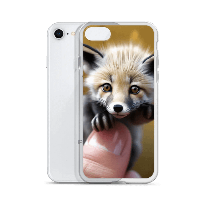 Fox Cub on a Finger Clear iPhone Case product image (51)