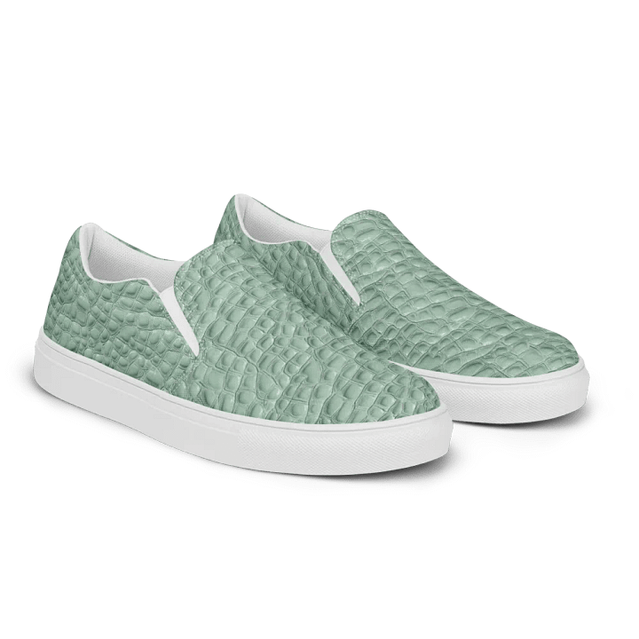 Men's Seafoam Green Animal Print Painted Slip-On Shoes product image (1)