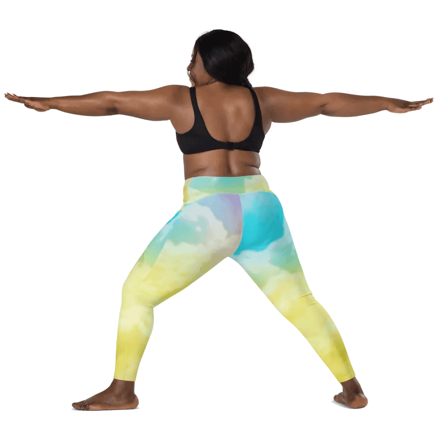 Blur cloud rainbow Design Leggings with Pocket - V8 product image (4)