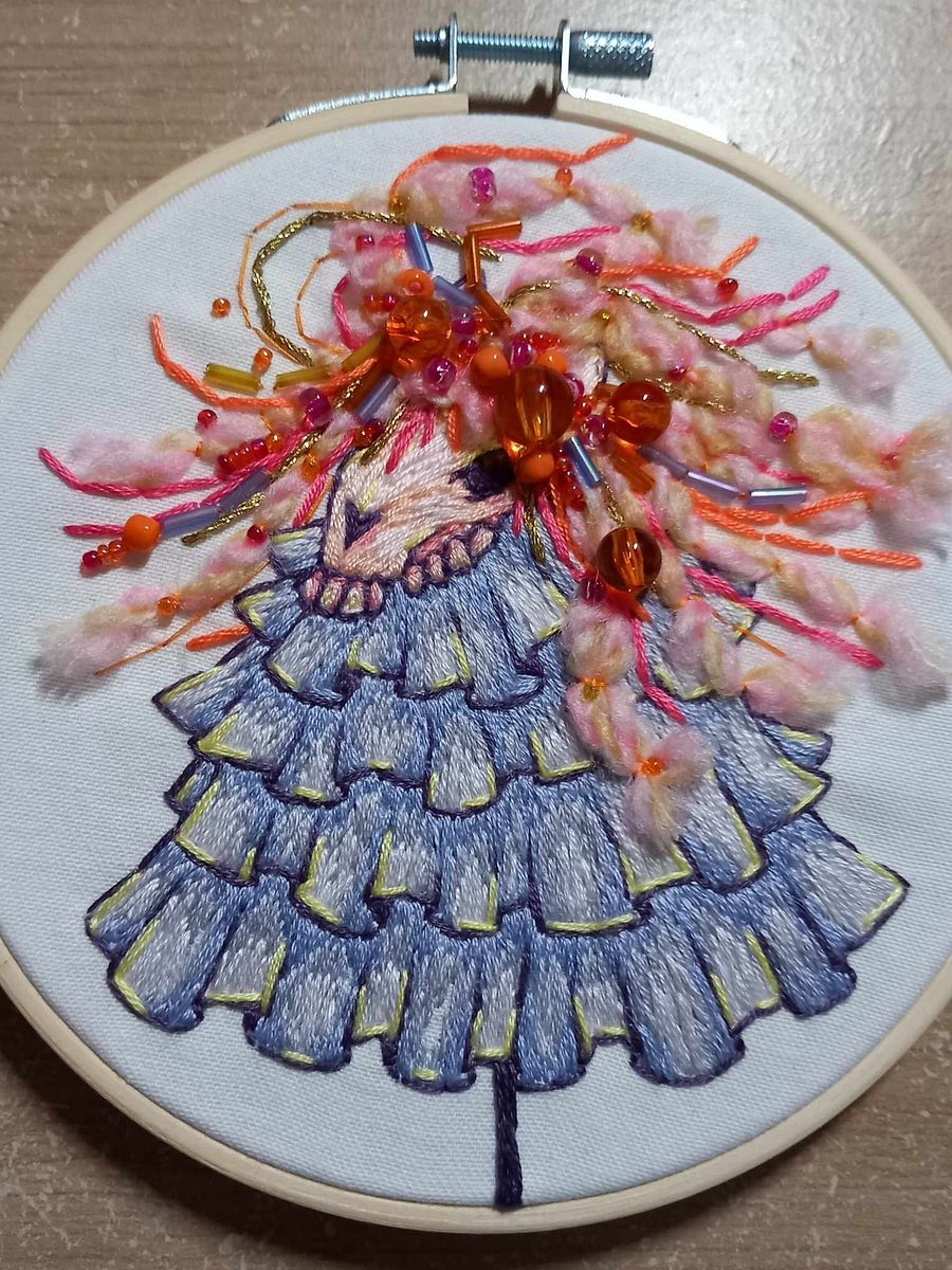Sunrise Mari Lwyd Embroidery Hoop Art product image (1)