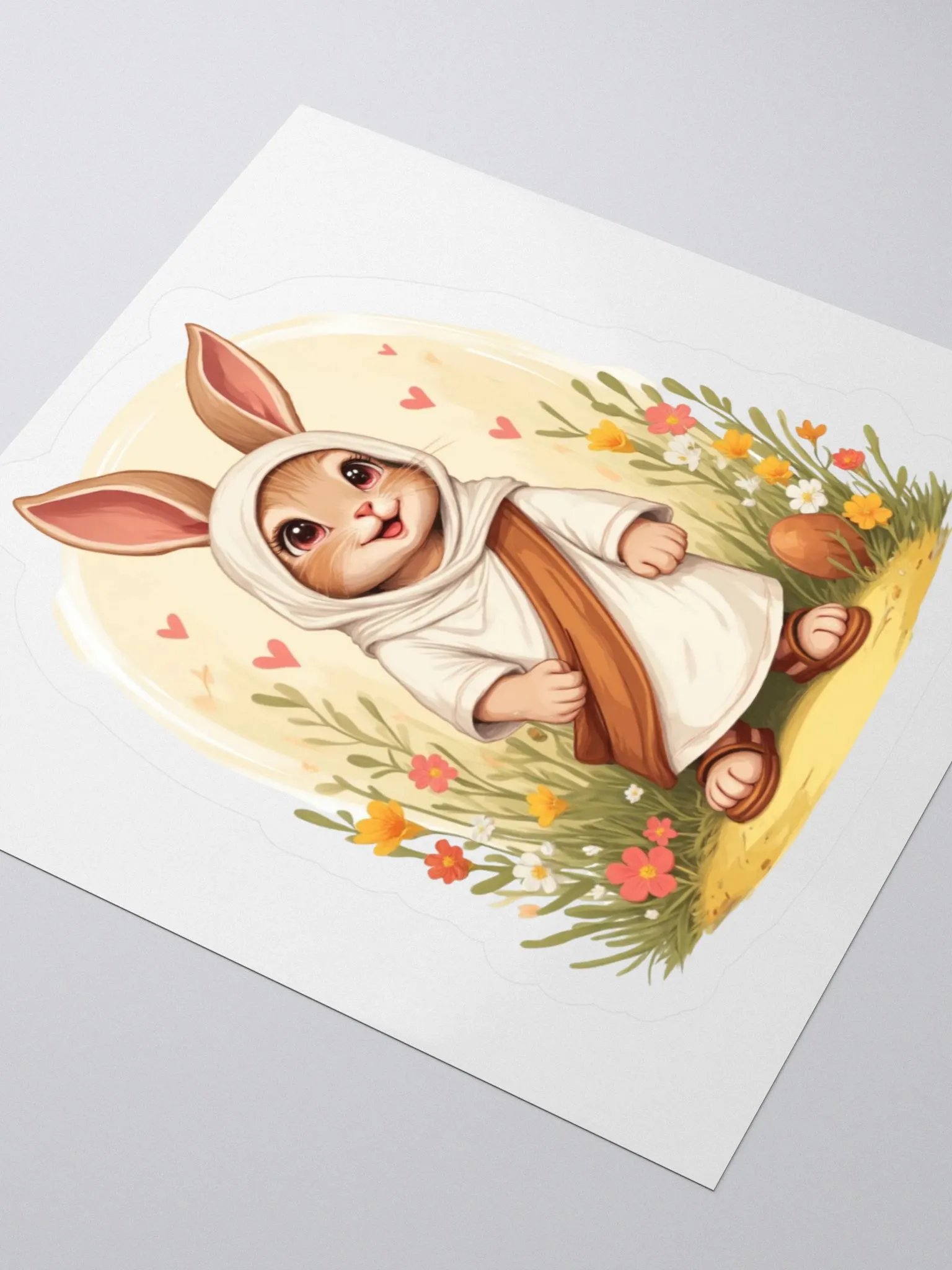 Easter Bunny Jesus Robe Kiss Cut Stickers product image (7)