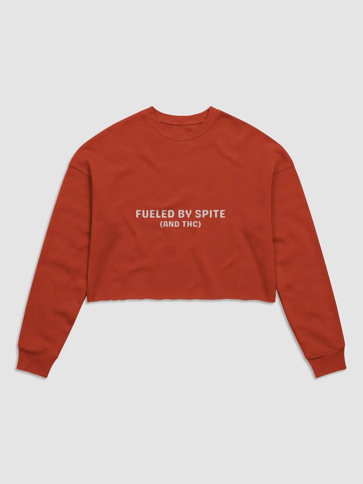 FUELED BY SPITE (white design) women's fleece crop sweatshirt product image (10)