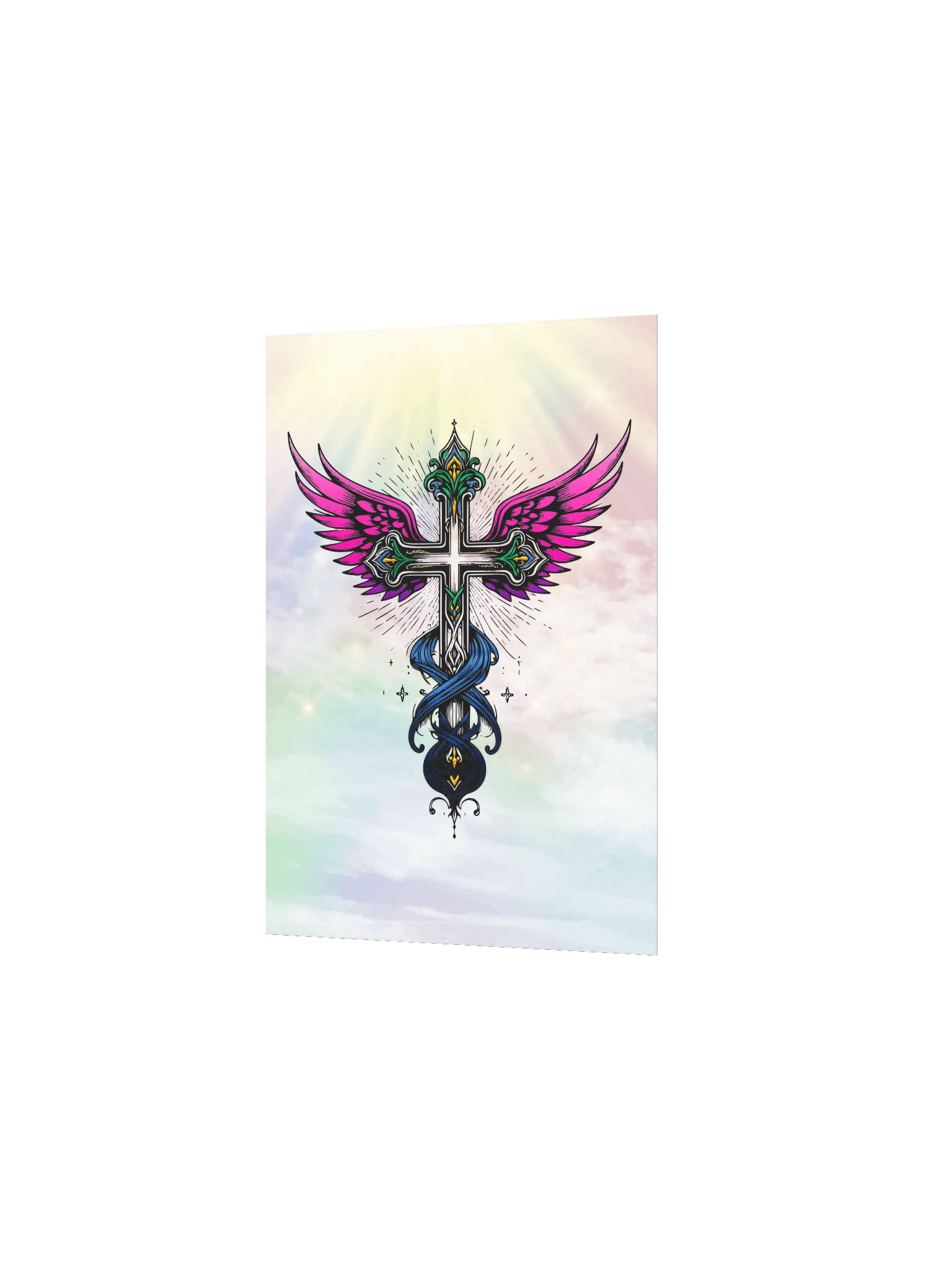 Bathe Your Space in Faith and Color! - "Rainbow Cross" Art Poster product image (9)