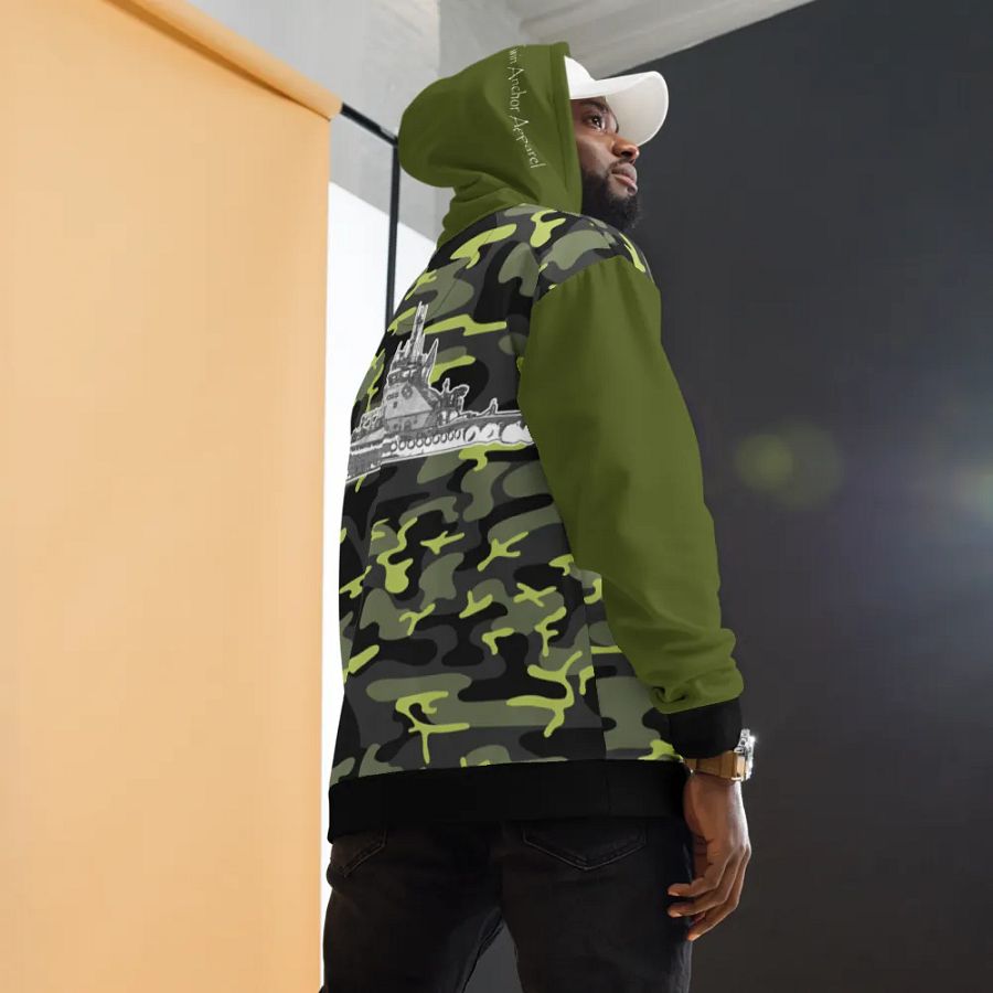 Green & Camouflage Foss tug Sketch Hoodie product image (9)