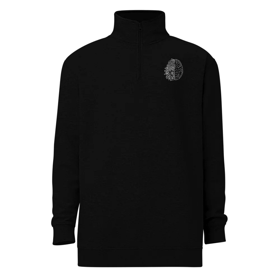all hail the brain (quarter zip with white design) product image (1)