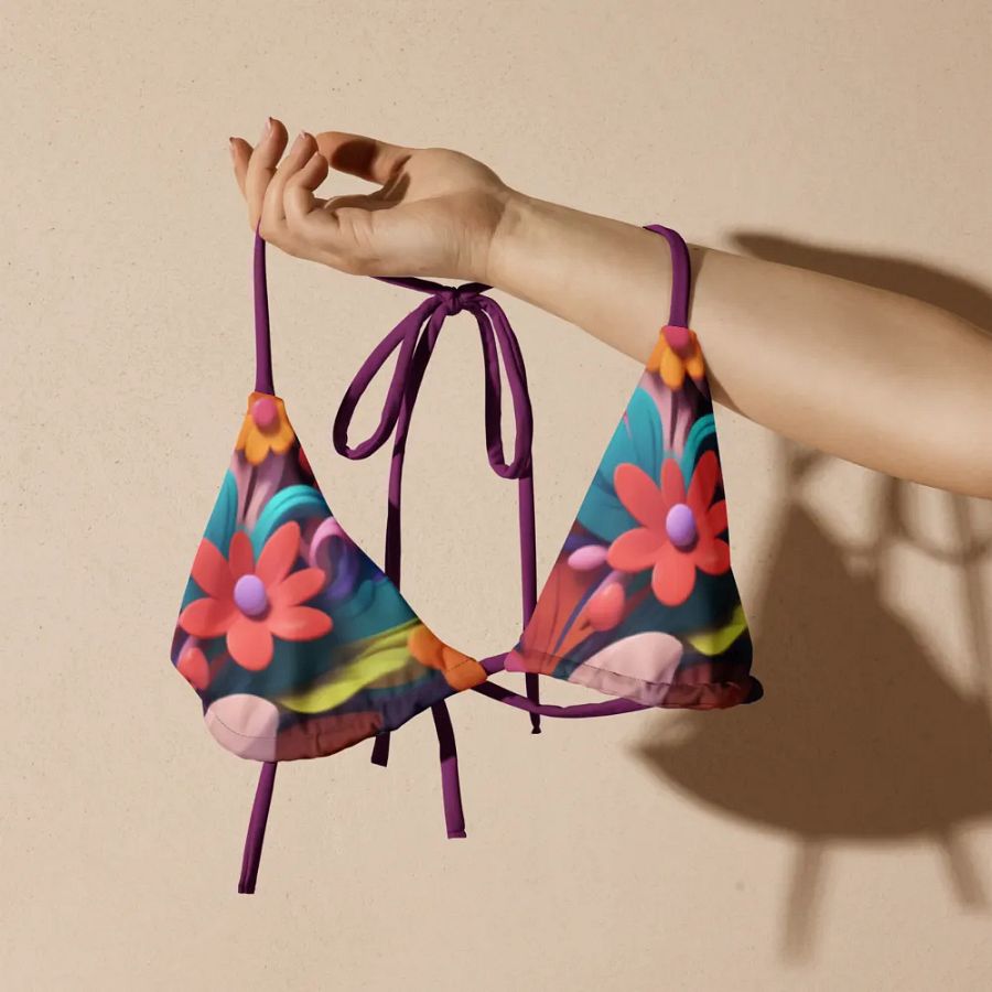 Whimsical Flora Recycled Bikini Top product image (9)