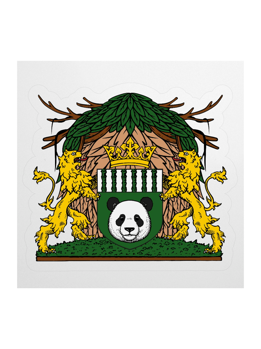 Forest Kingdom Panda Coat of Arms – Kiss Cut Sticker product image (1)