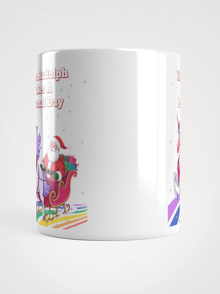 When Rudolph Takes A Personal Day - Santa's Unicorn White Mug product image (13)