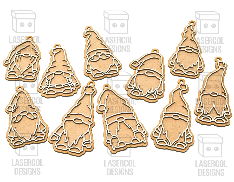 Gingerbread Gnomes Christmas Ornaments (10 Styles) - Laser Cut Files product image (3)