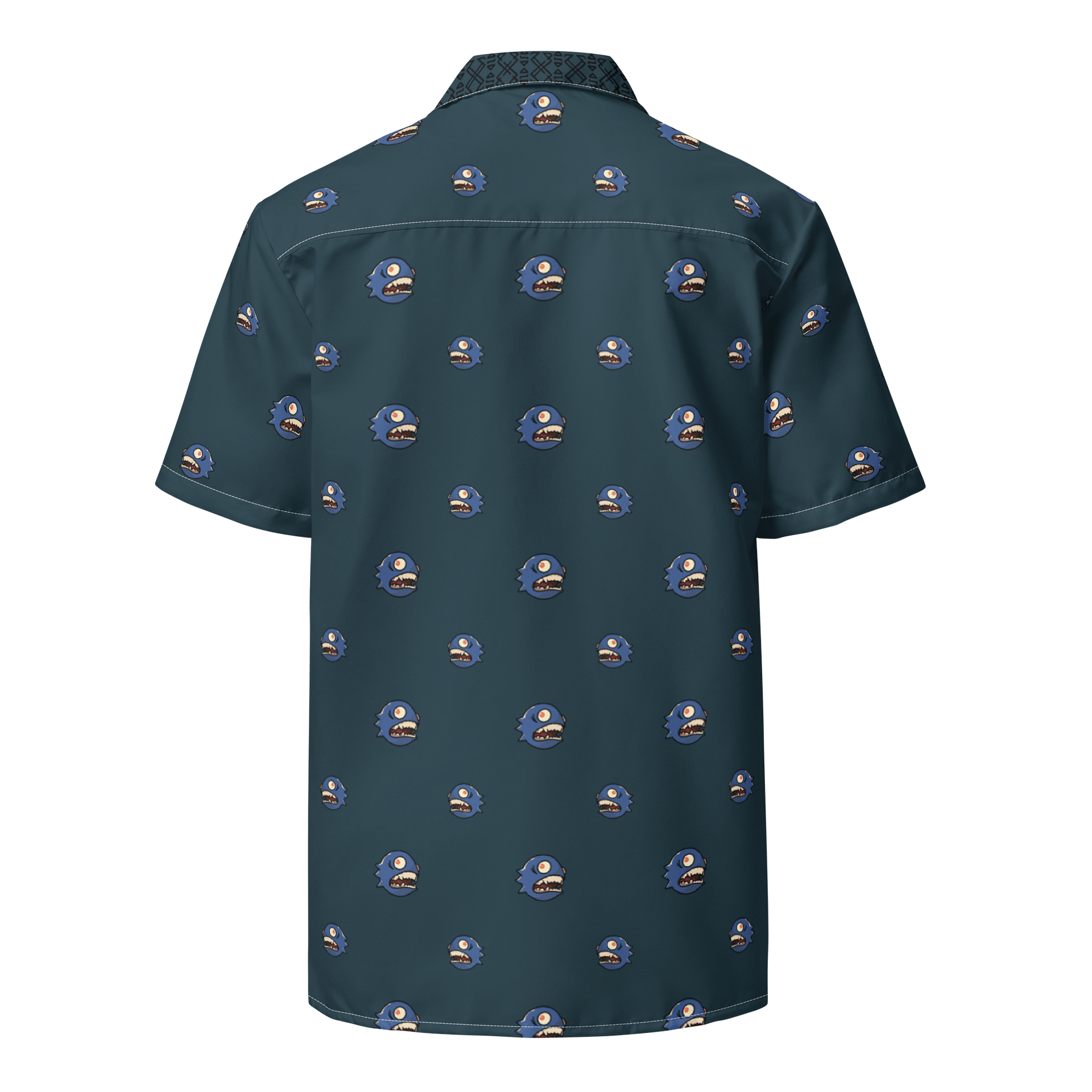 "Curse of the Chomp" – Hawaiian Shirt – Deep Slate product image (6)