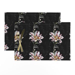 Seamless Pattern - Pink and White Flowers in Vertical Stripes on Black and Gray product image (10)