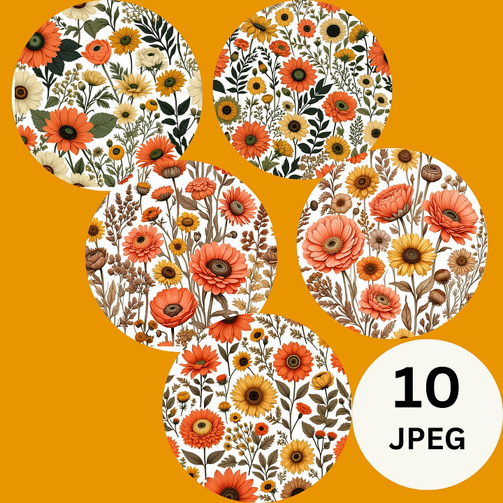 Orange Floral Paper Pack Bundle product image (2)