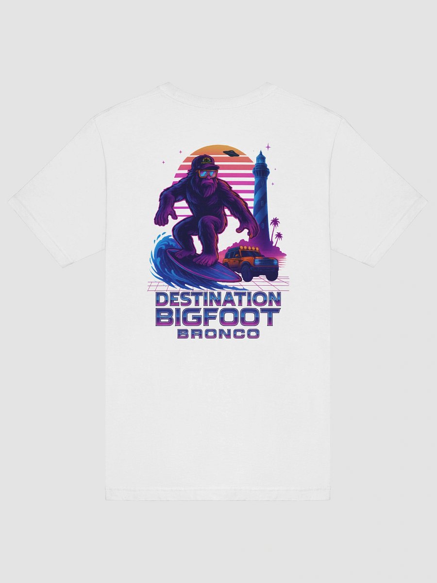 Destination Bigfoot Bronco Synthwave T-Shirt (White) product image (6)