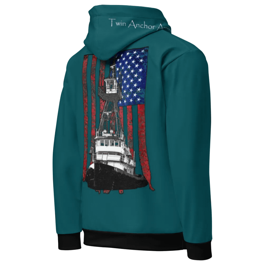 Teal Athena Tug CE Flage Hoodie product image (9)