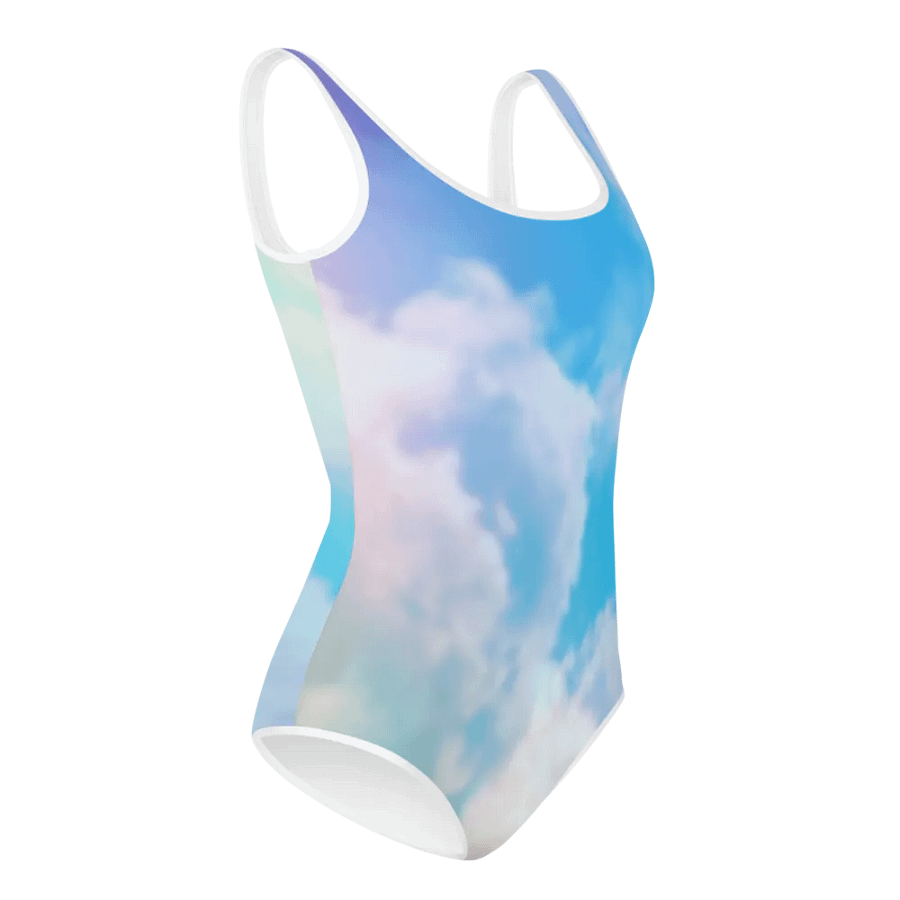 Blur cloud rainbow Design Youth One Piece Swimsuit - V6 product image (3)