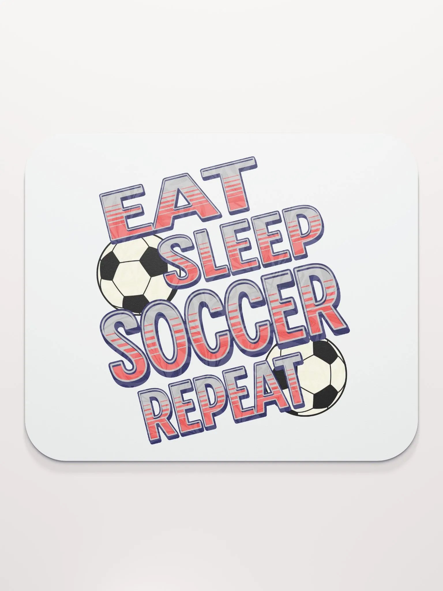 Eat Sleep Soccer Repeat Angle Stripes Mouse Pad product image (2)