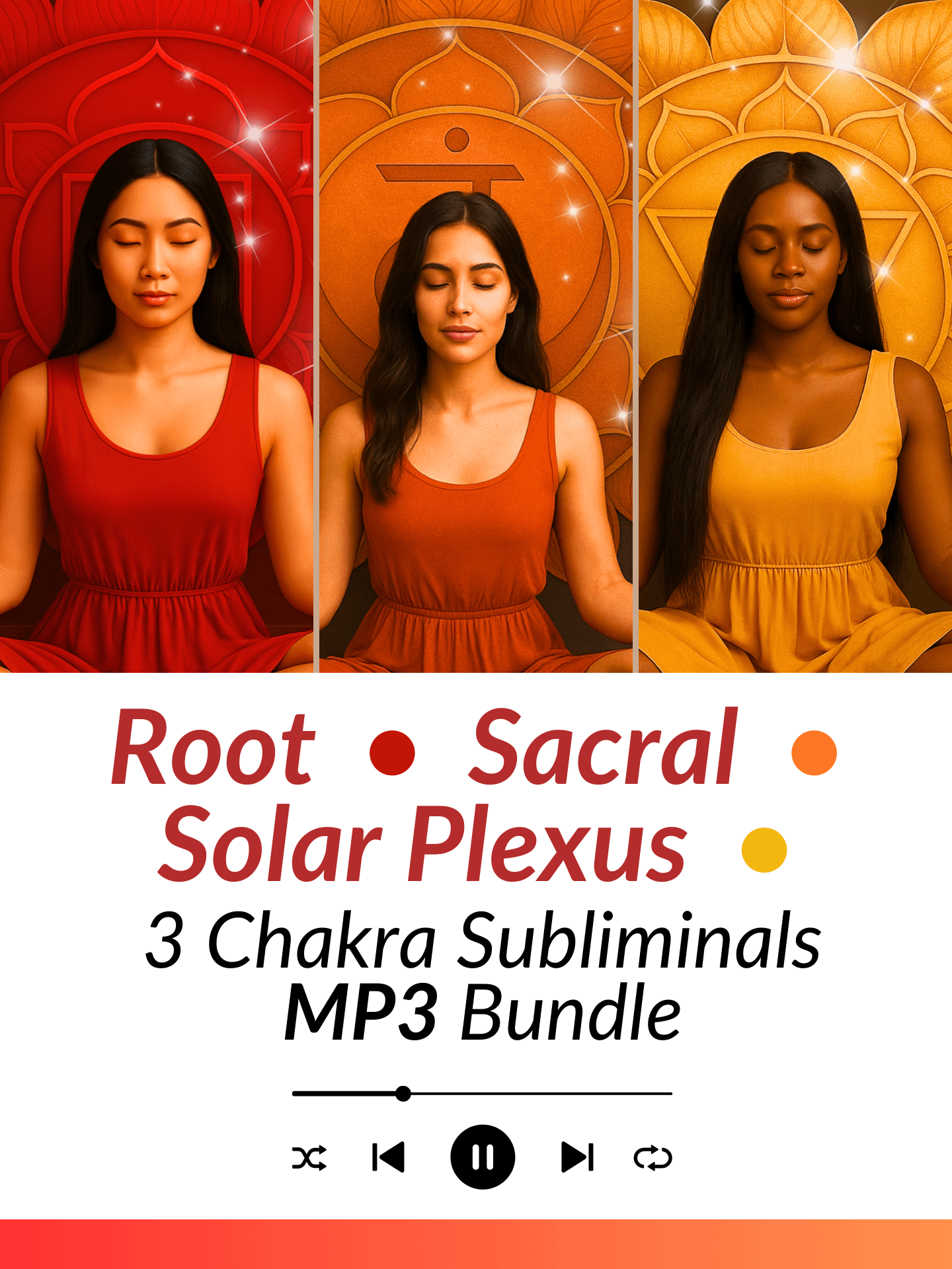 3 Chakra Healing Subliminals MP3 Bundle-Root • Sacral • Solar Plexus | MP3 Audio Download product image (1)
