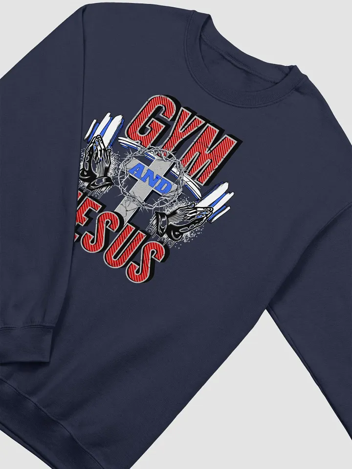Gym And Jesus Weightlifting Soft-Spun Classic Crewneck Sweatshirt product image (14)