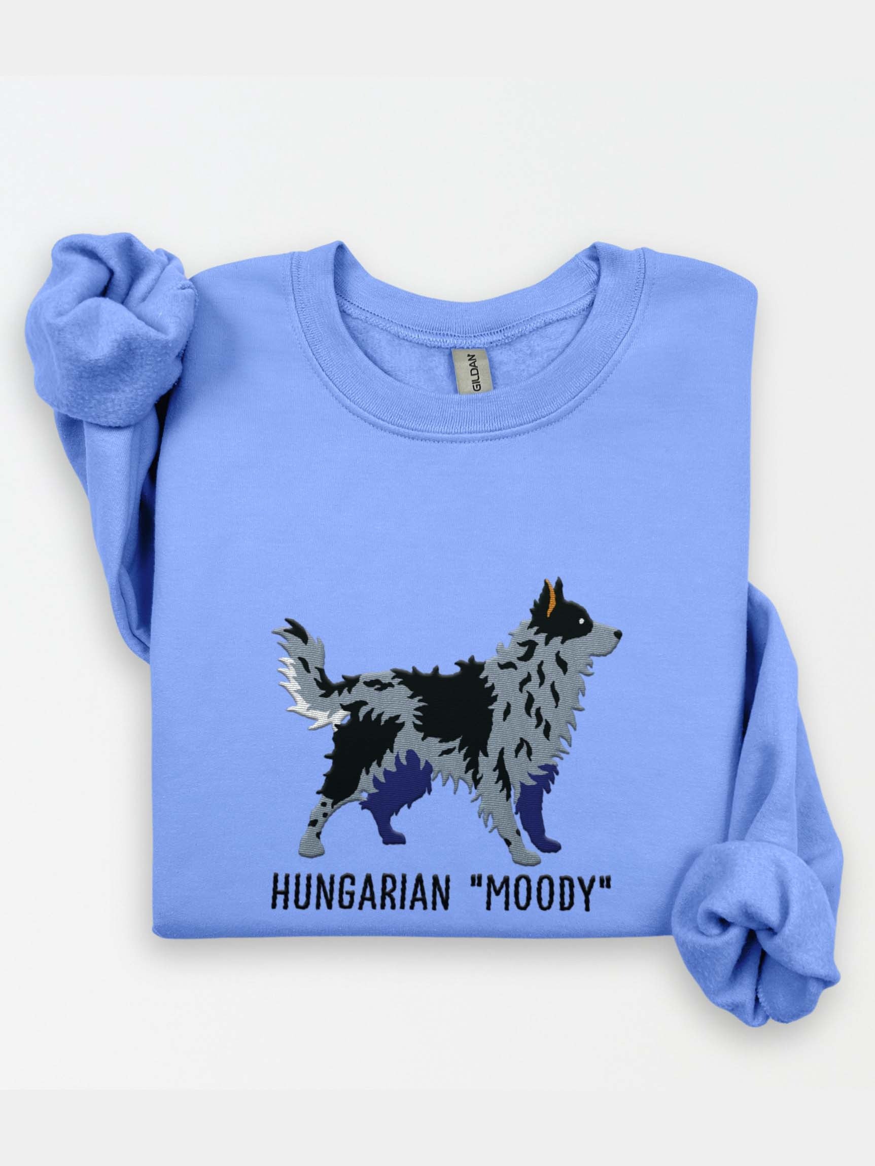 Hungarian Moody Sweatshirt (Embroidered) of a Hungarian Mudi(Merle) product image (1)