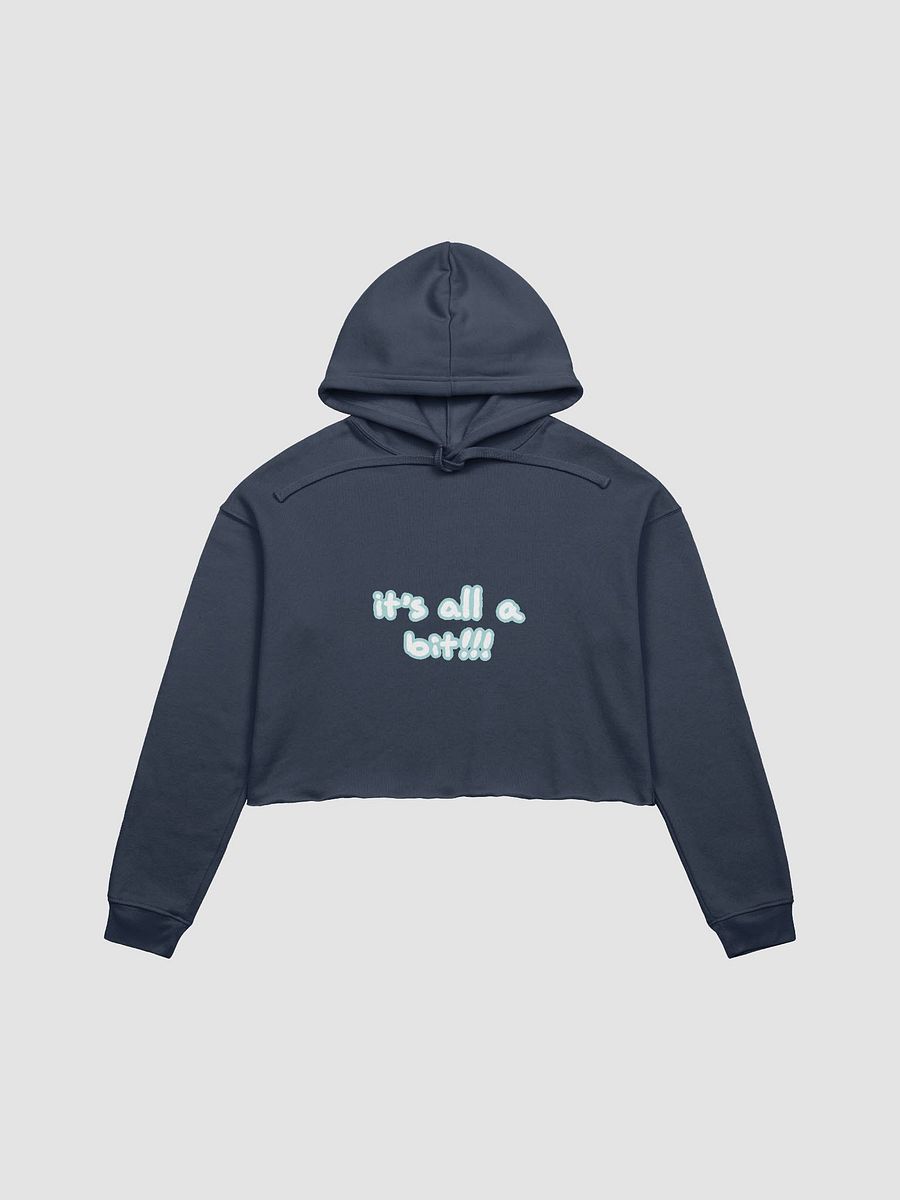 “It’s all a bit!!!” (lined design, #A8D7D8) fleece cropped hoodie product image (14)