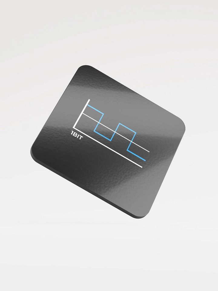 1Bit Graph Glossed Cork Coaster (black) product image (1)