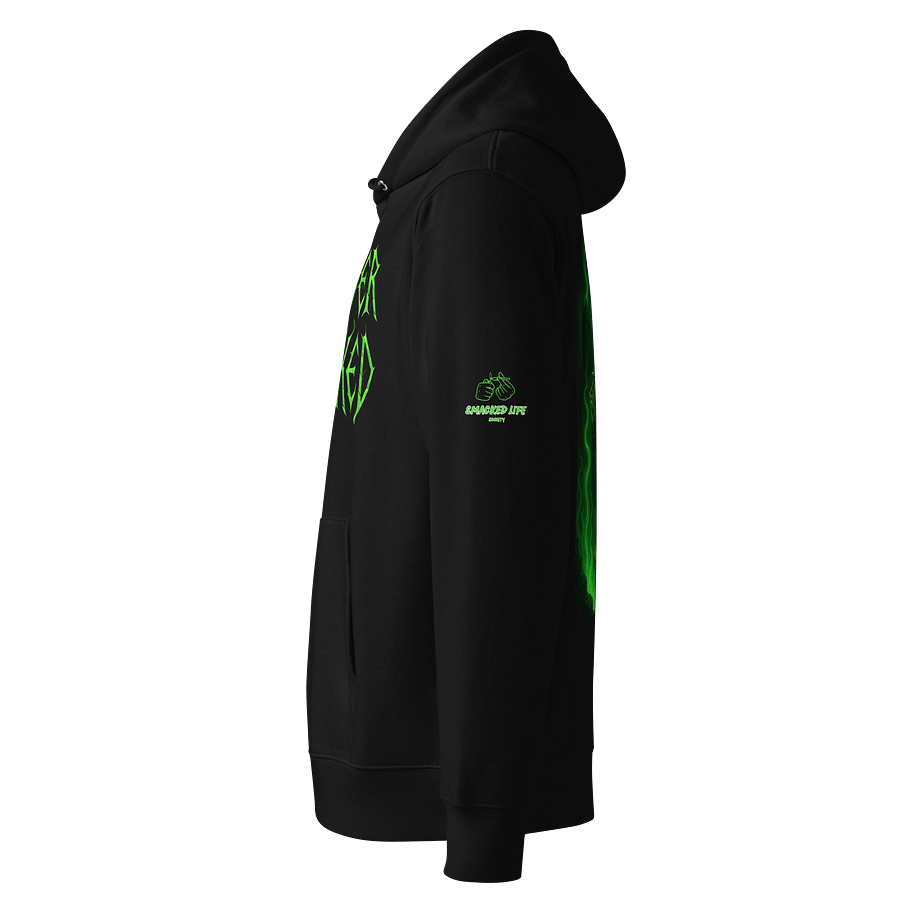 Forever Smacked – Green Flame Skeleton Unisex Hoodie product image (6)