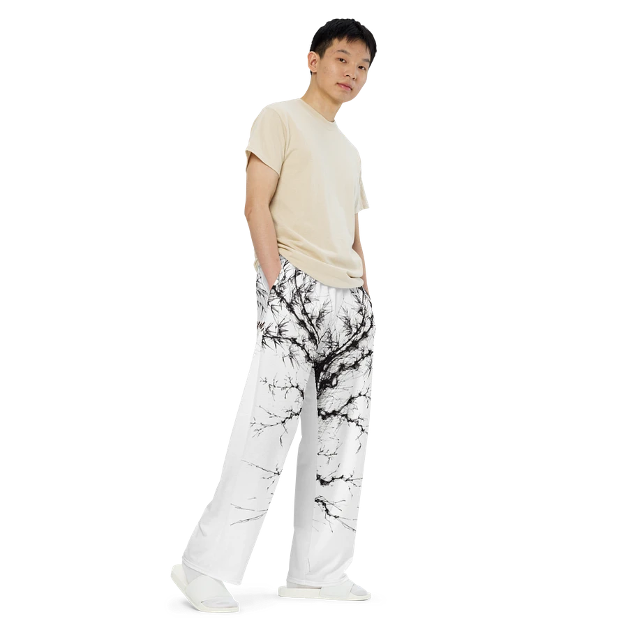 Bamboo Print Unisex Wide-Leg Pants product image (7)