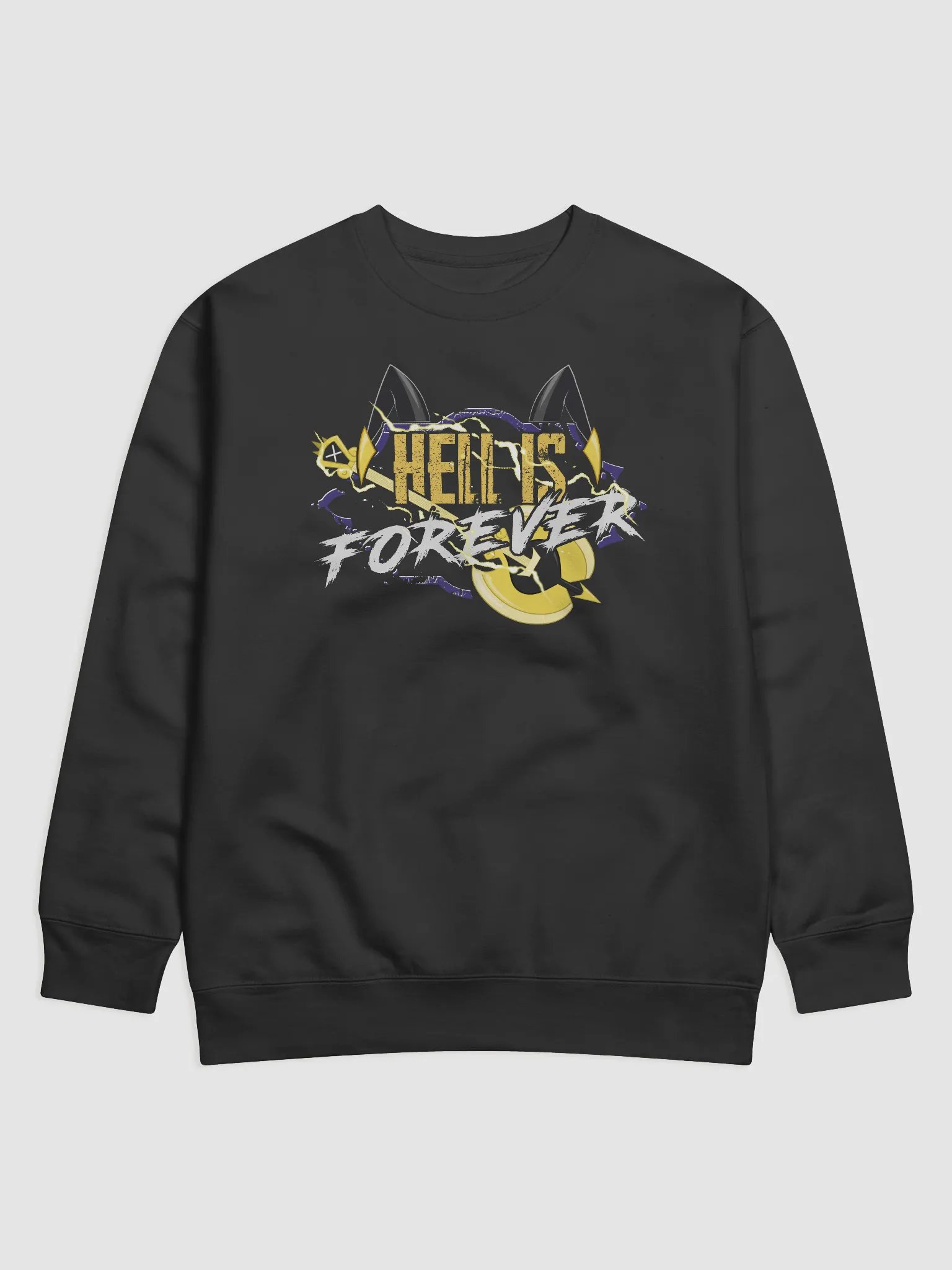 Hell is Forever Crewneck Sweatshirt | Heavy Metal Adam Hazbin Hotel Design product image (1)