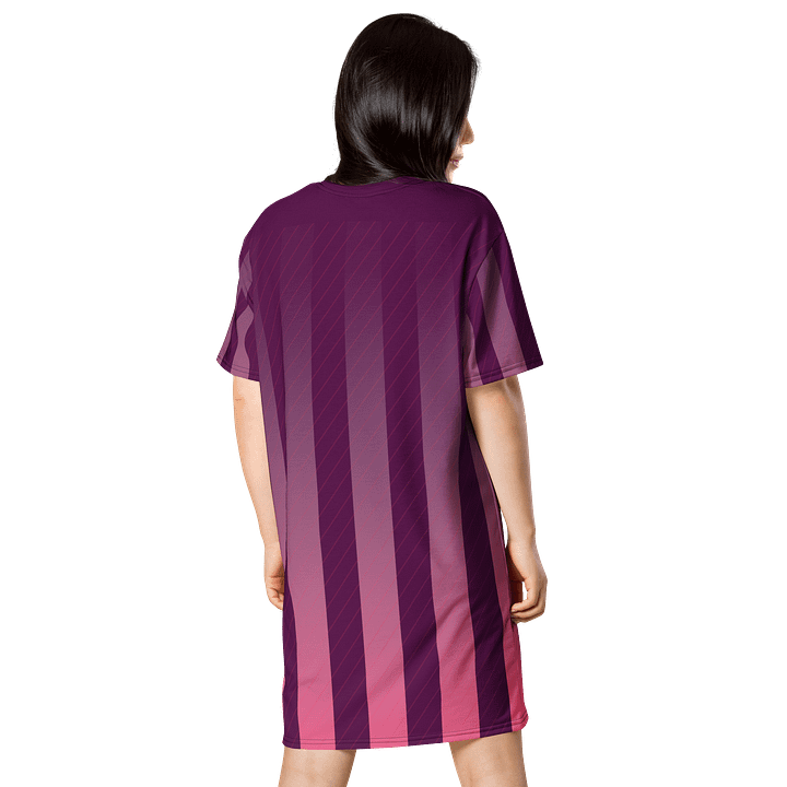 Exclusive Purple-Pink Gradient Striped T-Shirt Dress | TDS Music product image (2)