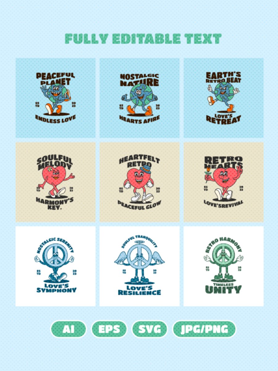 Retro Earth Character Illustration product image (4)