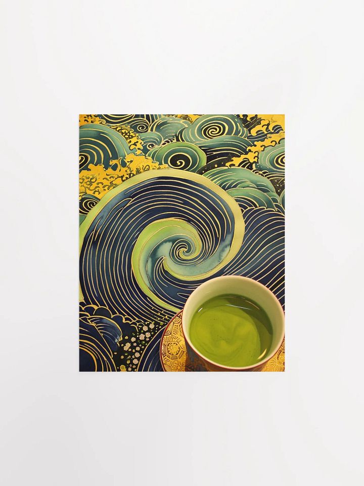 Seigaiha Serenity: Green Tea Wave Poster product image (1)