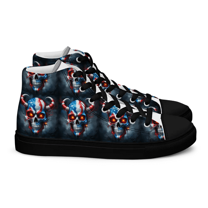 Patriotic Skulls High Top Canvas Shoes product image (2)