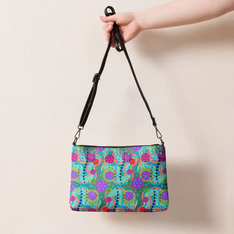 Vibrant techno All-Over Print Crossbody Bag for the tech enthusiasts product image (7)