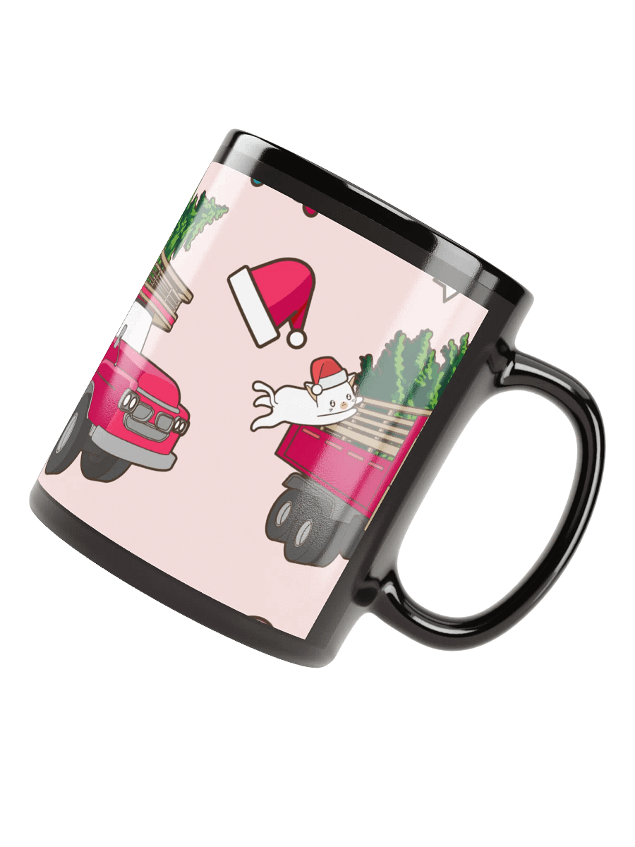 Santa's Truck Parade Black Glossy Mug product image (7)