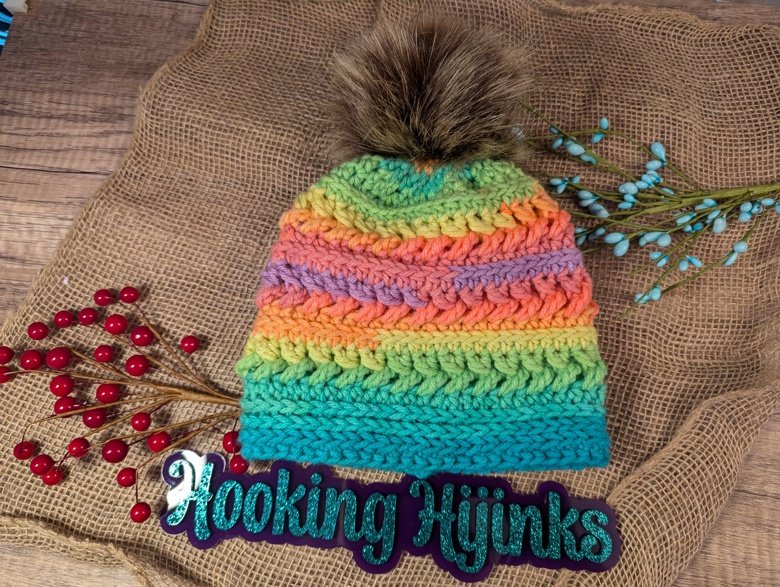Sleigh Hat (Kids) - Neon Stripes product image (1)