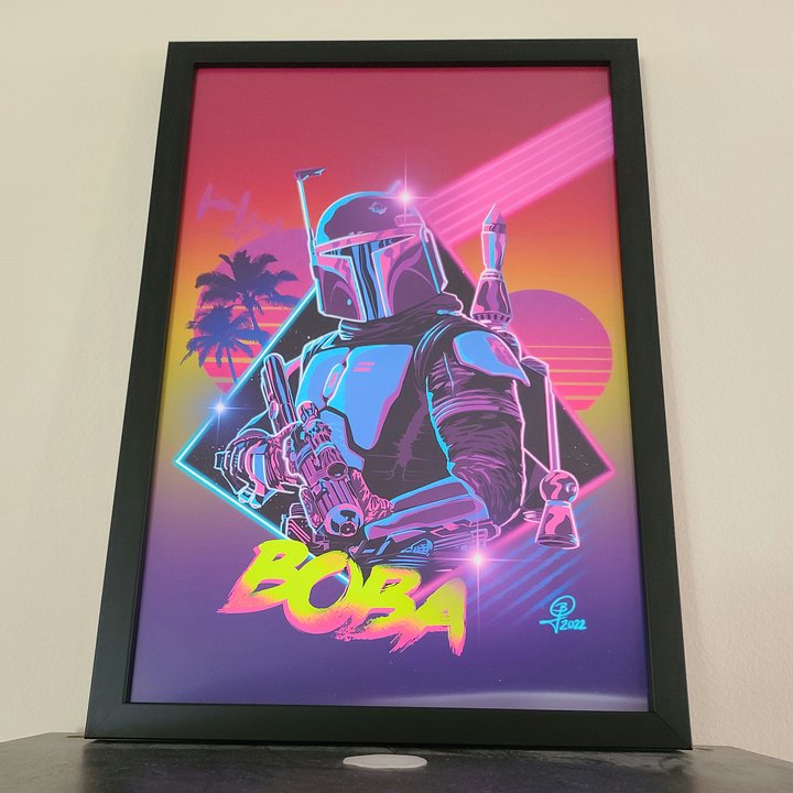 Synth-Boba Framed 12x18 Artwork product image (2)