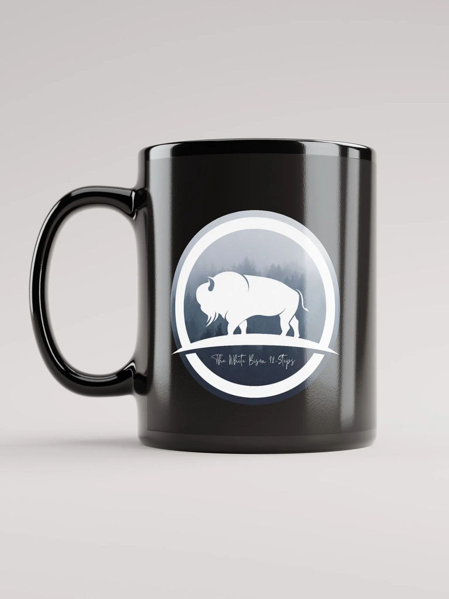 White Bison 12 Steps Glossy Black Mug product image (6)