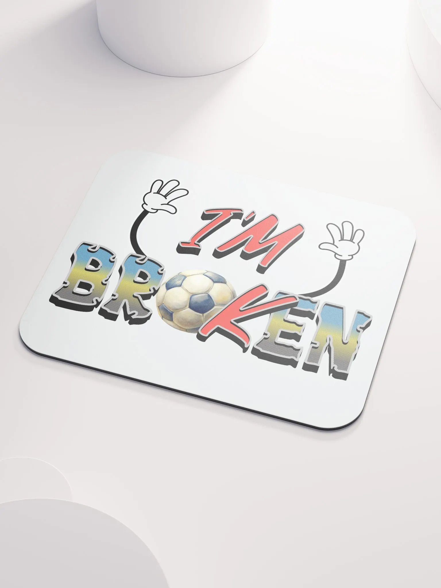 Im Broken Soccer Ball Mouse Pad product image (3)