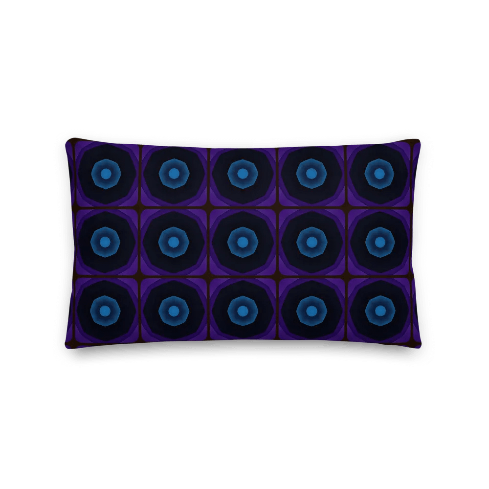 Purple & Blue Circular Pattern Premium Throw Pillow – Bold Geometric Design product image (1)